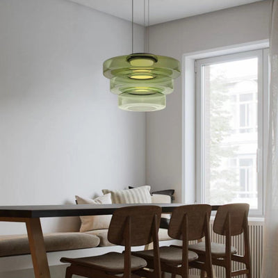 Contemporary Nordic Round Transparent Iron Glass LED Pendant Light For Bedroom