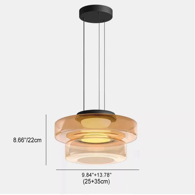 Contemporary Nordic Round Transparent Iron Glass LED Pendant Light For Bedroom