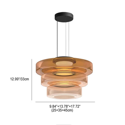 Contemporary Nordic Round Transparent Iron Glass LED Pendant Light For Bedroom