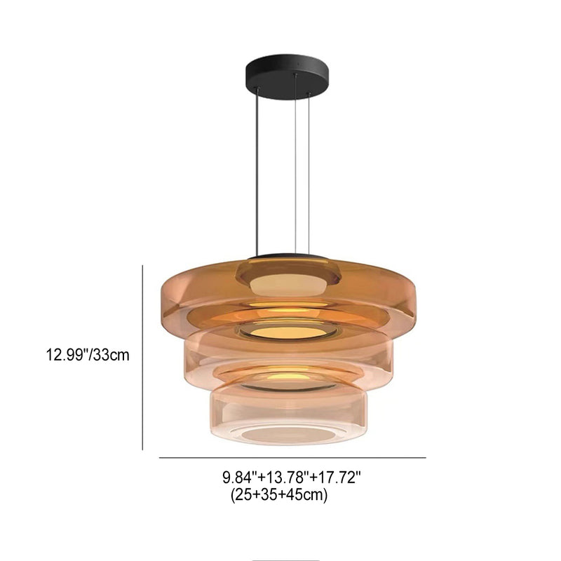 Contemporary Nordic Round Transparent Iron Glass LED Pendant Light For Bedroom