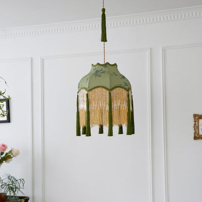 Traditional Chinese Embroidery Fabric Brass 1 - Light Pendant Light For Living Room