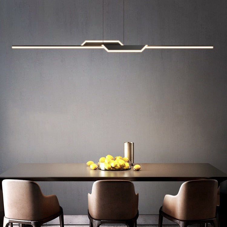 Modern Minimalist Long Line Iron Aluminum Acrylic LED Pendant Light Island Light For Dining Room