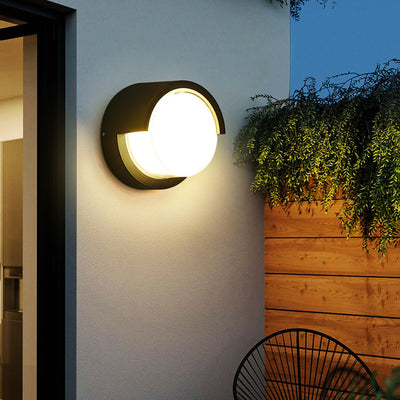 Moderne Einfachheit Halbkreis Acryl Aluminium LED Wandleuchte Lampe für Garten 