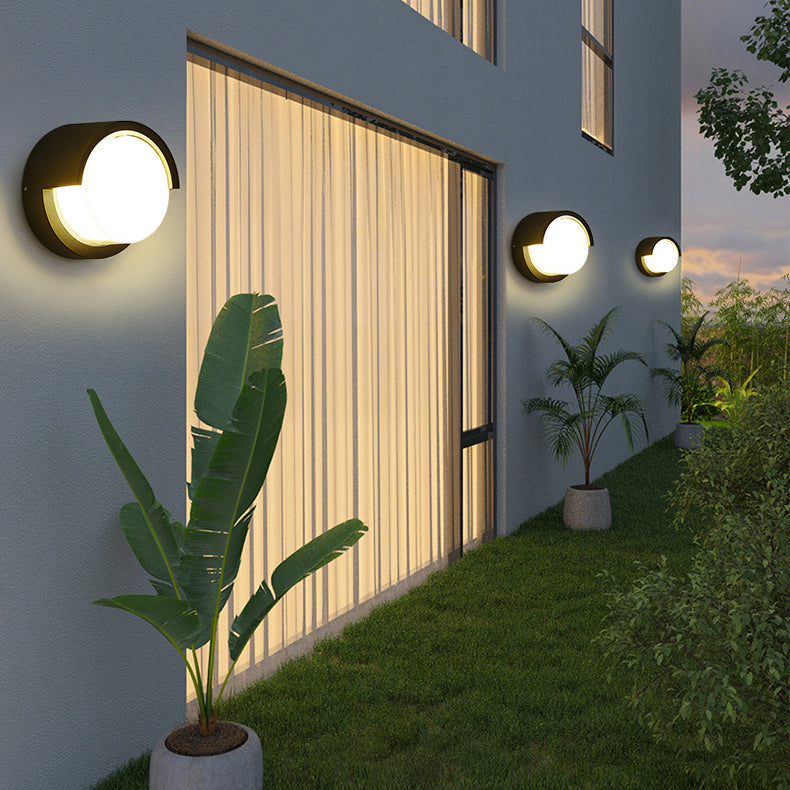 Moderne Einfachheit Halbkreis Acryl Aluminium LED Wandleuchte Lampe für Garten 