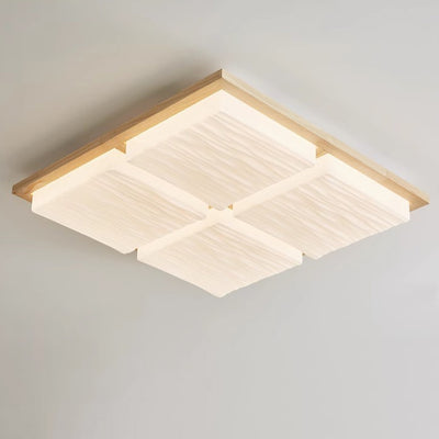 Contemporary Retro Square Blocks Acrylic Ash LED Flush Mount Ceiling Light For Living Room