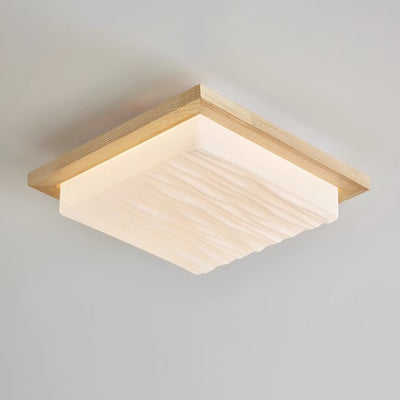 Contemporary Retro Square Blocks Acrylic Ash LED Flush Mount Ceiling Light For Living Room