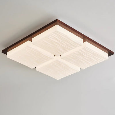 Contemporary Retro Square Blocks Acrylic Ash LED Flush Mount Ceiling Light For Living Room