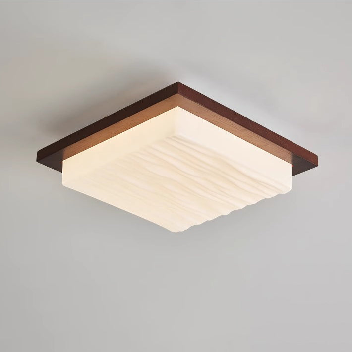 Contemporary Retro Square Blocks Acrylic Ash LED Flush Mount Ceiling Light For Living Room