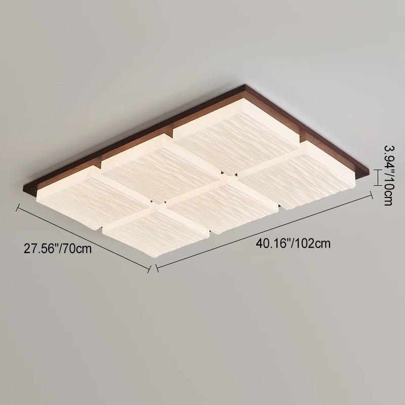 Contemporary Retro Square Blocks Acrylic Ash LED Flush Mount Ceiling Light For Living Room