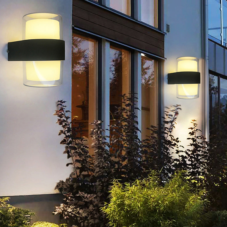 Moderne Einfachheit Halbkreis Acryl Aluminium LED Wandleuchte Lampe für Garten 