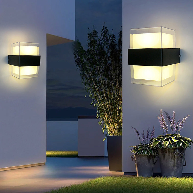 Moderne Einfachheit Halbkreis Acryl Aluminium LED Wandleuchte Lampe für Garten 