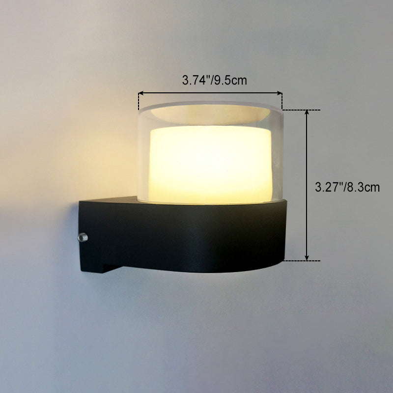 Moderne Einfachheit Halbkreis Acryl Aluminium LED Wandleuchte Lampe für Garten 