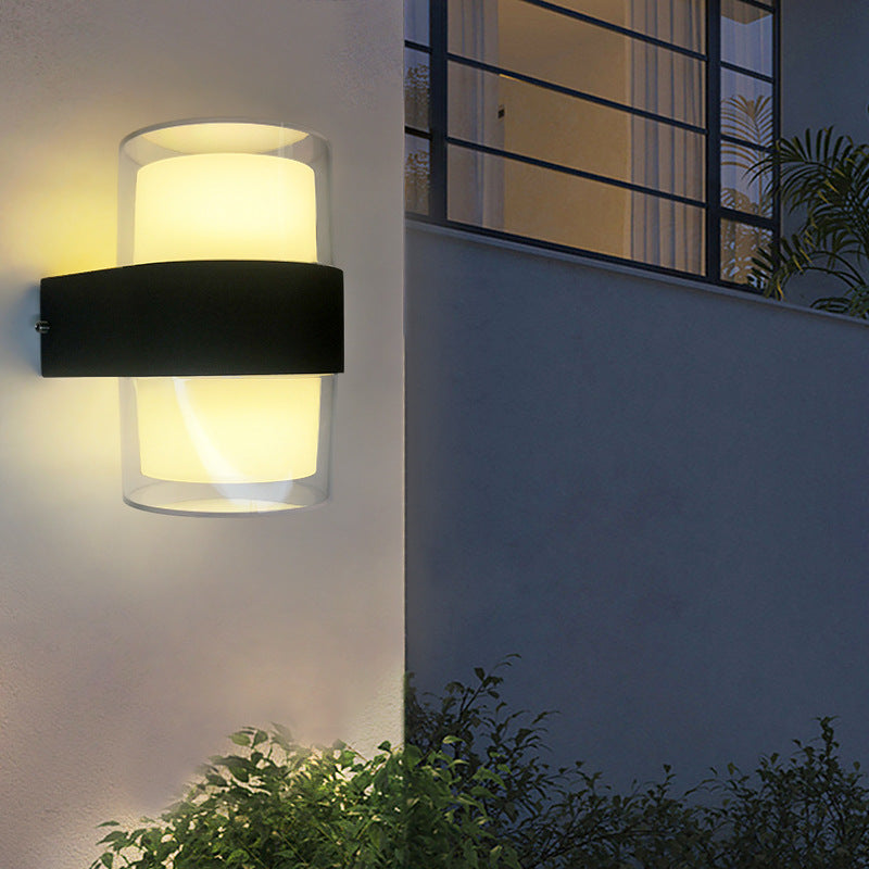 Moderne Einfachheit Halbkreis Acryl Aluminium LED Wandleuchte Lampe für Garten 