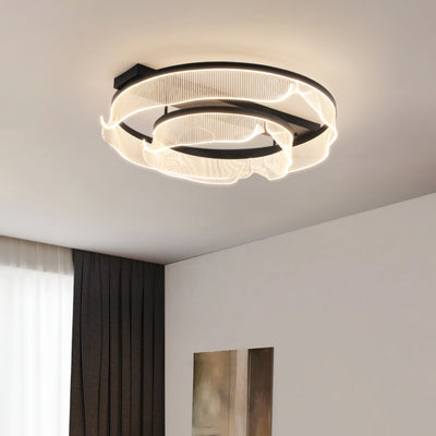 Contemporary Scandinavian Round Iron Aluminum Acrylic LED Flush Mount Ceiling Light For Bedroom