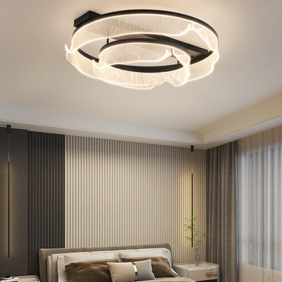 Contemporary Scandinavian Round Iron Aluminum Acrylic LED Flush Mount Ceiling Light For Bedroom