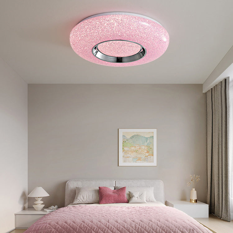 Contemporary Nordic Round Metal Acrylic LED Flush Mount Ceiling Light For Bedroom