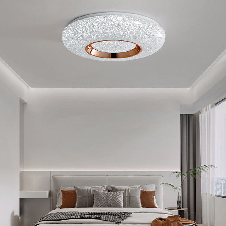 Contemporary Nordic Round Metal Acrylic LED Flush Mount Ceiling Light For Bedroom