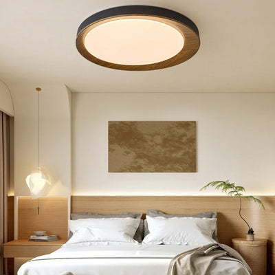 Contemporary Retro Round Iron Acrylic LED Flush Mount Ceiling Light For Bedroom