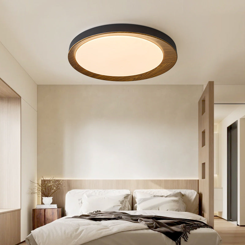 Contemporary Retro Round Iron Acrylic LED Flush Mount Ceiling Light For Bedroom