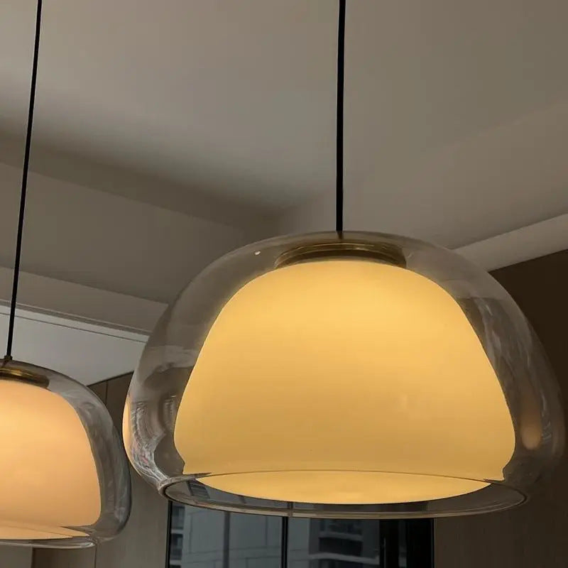 Contemporary Nordic Transparent Lampshade Glass Iron 1 - Light Pendant Light For Dining Room