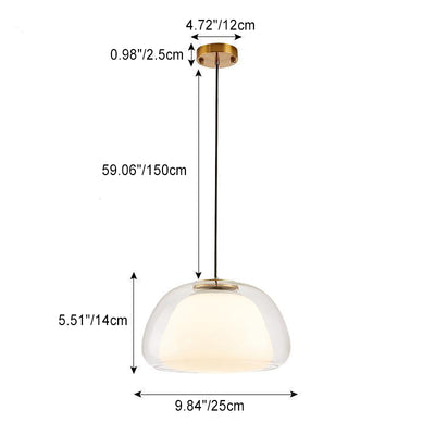 Contemporary Nordic Transparent Lampshade Glass Iron 1 - Light Pendant Light For Dining Room