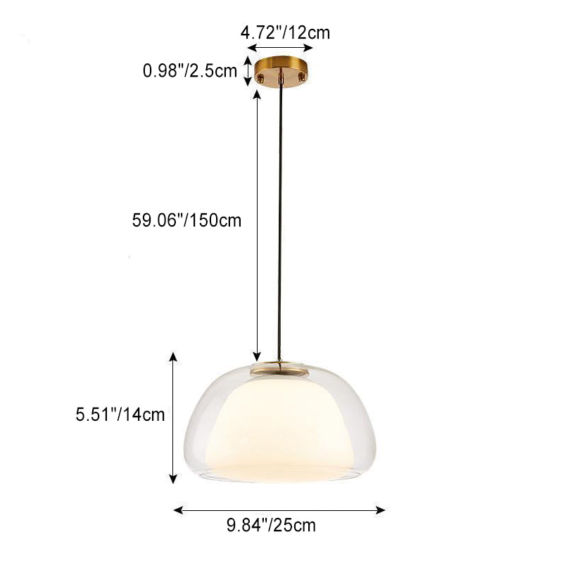 Contemporary Nordic Transparent Lampshade Glass Iron 1 - Light Pendant Light For Dining Room