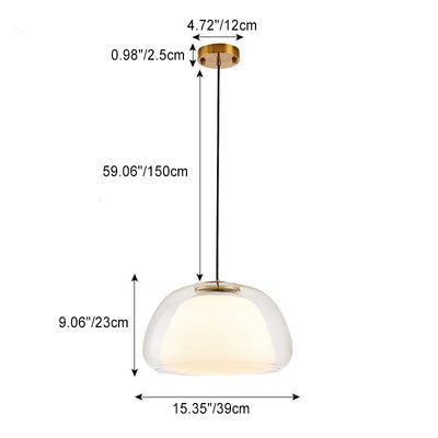 Contemporary Nordic Transparent Lampshade Glass Iron 1 - Light Pendant Light For Dining Room