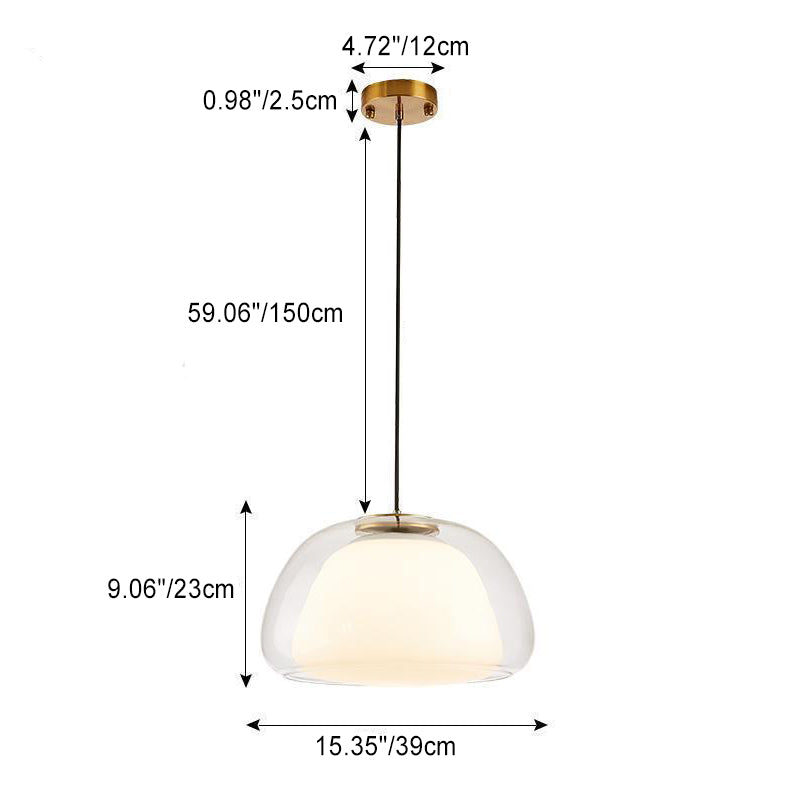 Contemporary Nordic Transparent Lampshade Glass Iron 1 - Light Pendant Light For Dining Room