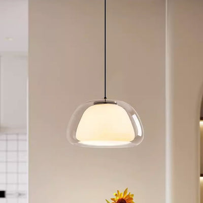 Contemporary Nordic Transparent Lampshade Glass Iron 1 - Light Pendant Light For Dining Room