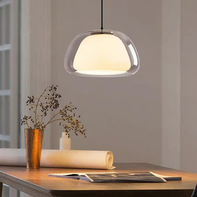 Contemporary Nordic Transparent Lampshade Glass Iron 1 - Light Pendant Light For Dining Room