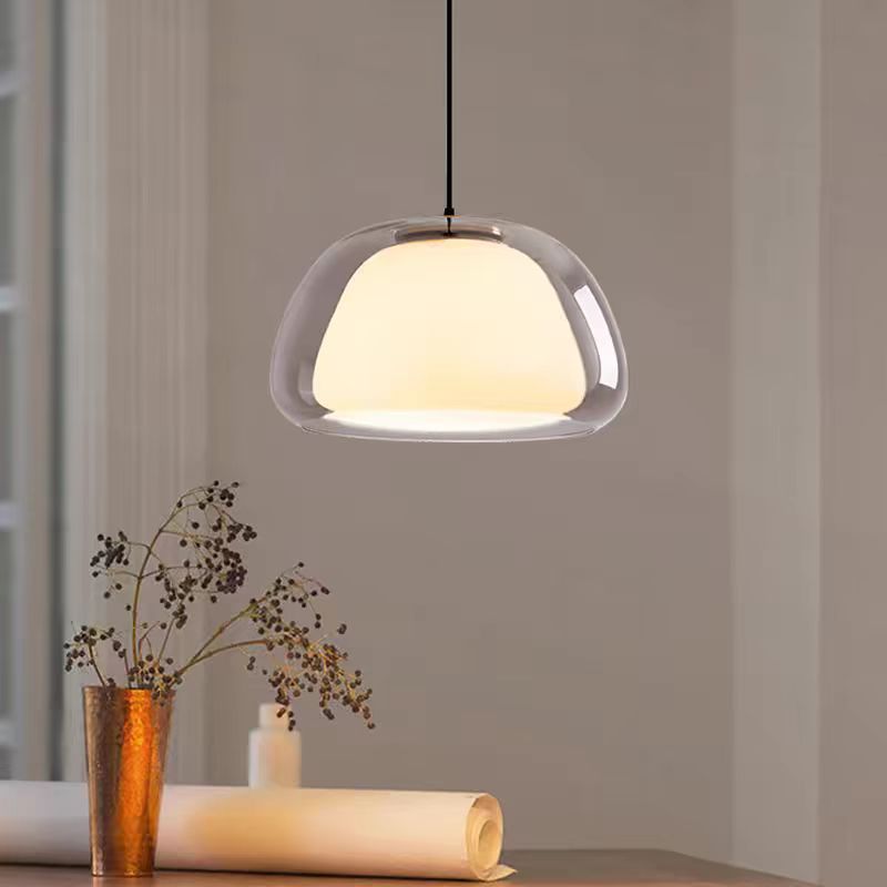 Contemporary Nordic Transparent Lampshade Glass Iron 1 - Light Pendant Light For Dining Room