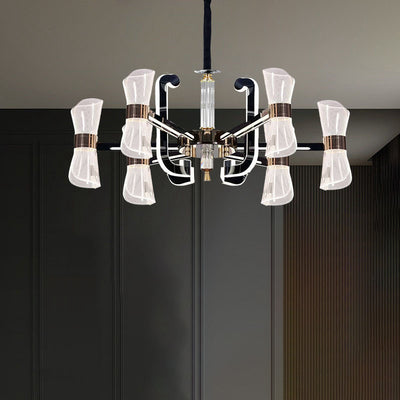 Contemporary Nordic Iron Acrylic LED Chandeliers For Dining Room