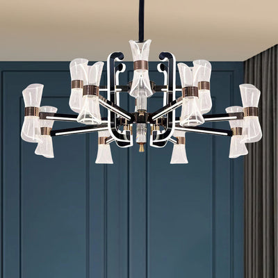 Contemporary Nordic Iron Acrylic LED Chandeliers For Dining Room