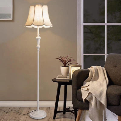 Contemporary Nordic Umbrella Fabric Iron 1 - Light Standing Floor Lamp For Living Room