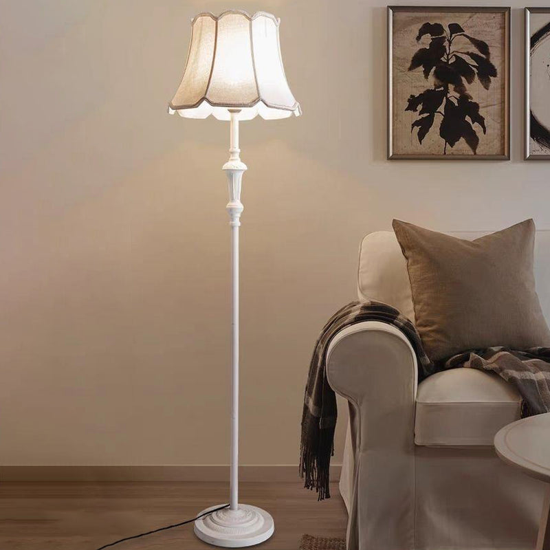 Contemporary Nordic Umbrella Fabric Iron 1 - Light Standing Floor Lamp For Living Room