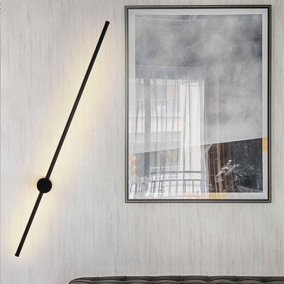 Modern Art Deco Long Stick Iron Aluminum Silicone LED Wall Sconce Lamp For Living Room