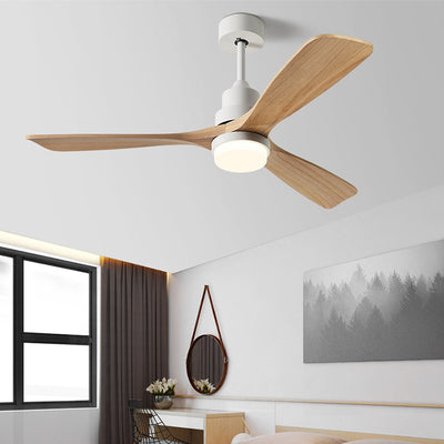 Traditioneller Retro-Deckenventilator aus Eisen und Holz mit Blumenglasschirm und 4 Lichtern für das Wohnzimmer 