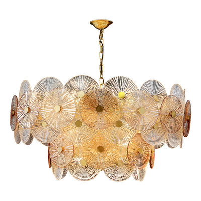 Contemporary Luxury Round Snowflake Glass Iron 8/15/22 - Light Chandelier For Living Room