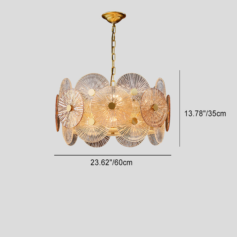 Contemporary Luxury Round Snowflake Glass Iron 8/15/22 - Light Chandelier For Living Room