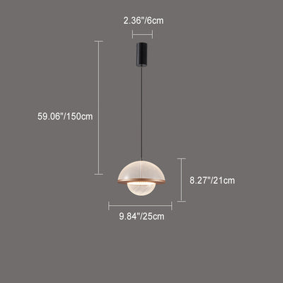 Contemporary Scandinavian Semicircle Splicing Carbon Steel Acrylic LED Pendant Light For Dining Room