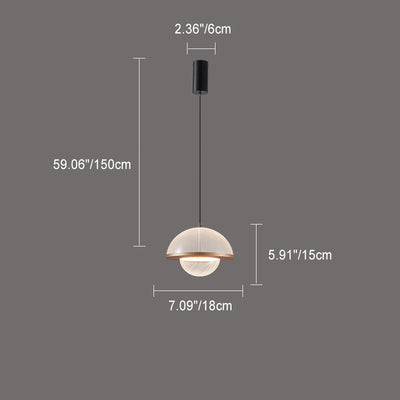 Contemporary Scandinavian Semicircle Splicing Carbon Steel Acrylic LED Pendant Light For Dining Room