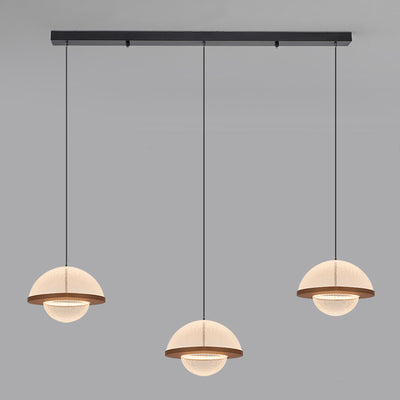 Contemporary Scandinavian Semicircle Splicing Carbon Steel Acrylic LED Pendant Light For Dining Room