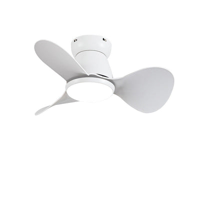 Contemporary Nordic Three Fan Blades Hardware Plastic Acrylic Downrods Ceiling Fan Light For Living Room