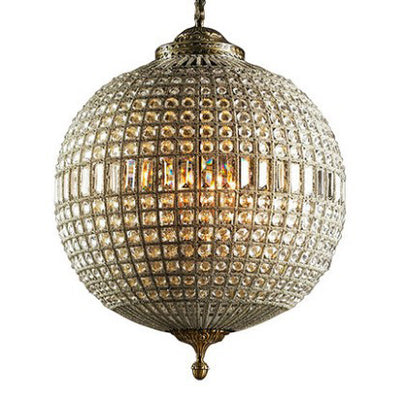 Traditional French Round Ball Crystal Copper 1/3/5 - Light Chandeliers For Dining Room