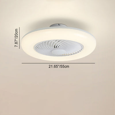 Moderne Luxus Runde Kristall ABS Fan Blade LED Semi-Flush Mount Deckenventilator Licht Wohnzimmer 