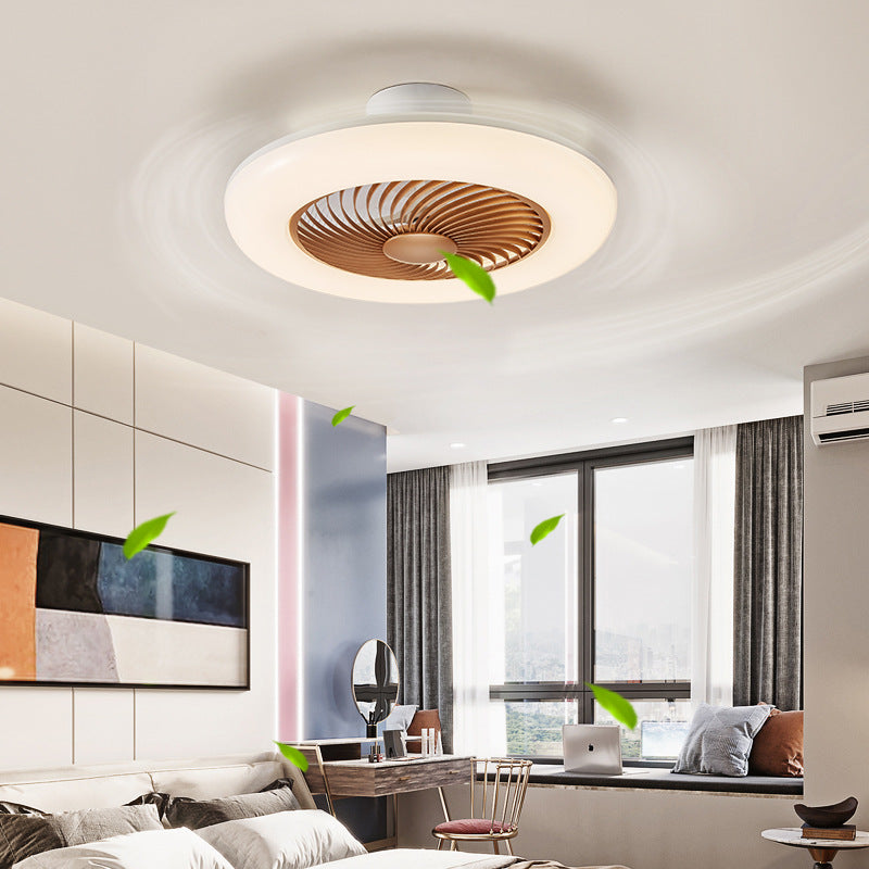 Moderne Luxus Runde Kristall ABS Fan Blade LED Semi-Flush Mount Deckenventilator Licht Wohnzimmer 