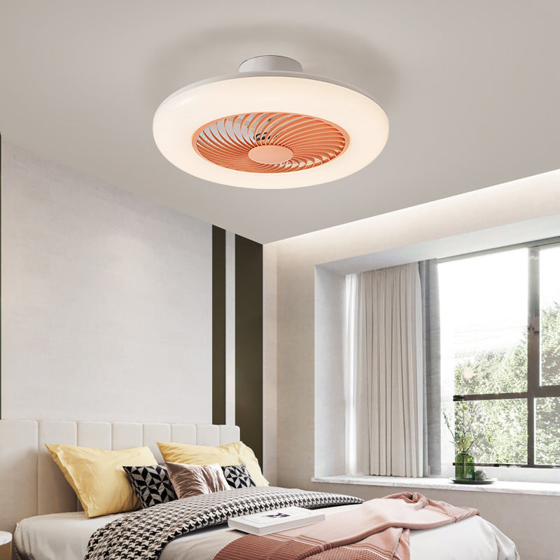 Moderne Luxus Runde Kristall ABS Fan Blade LED Semi-Flush Mount Deckenventilator Licht Wohnzimmer 