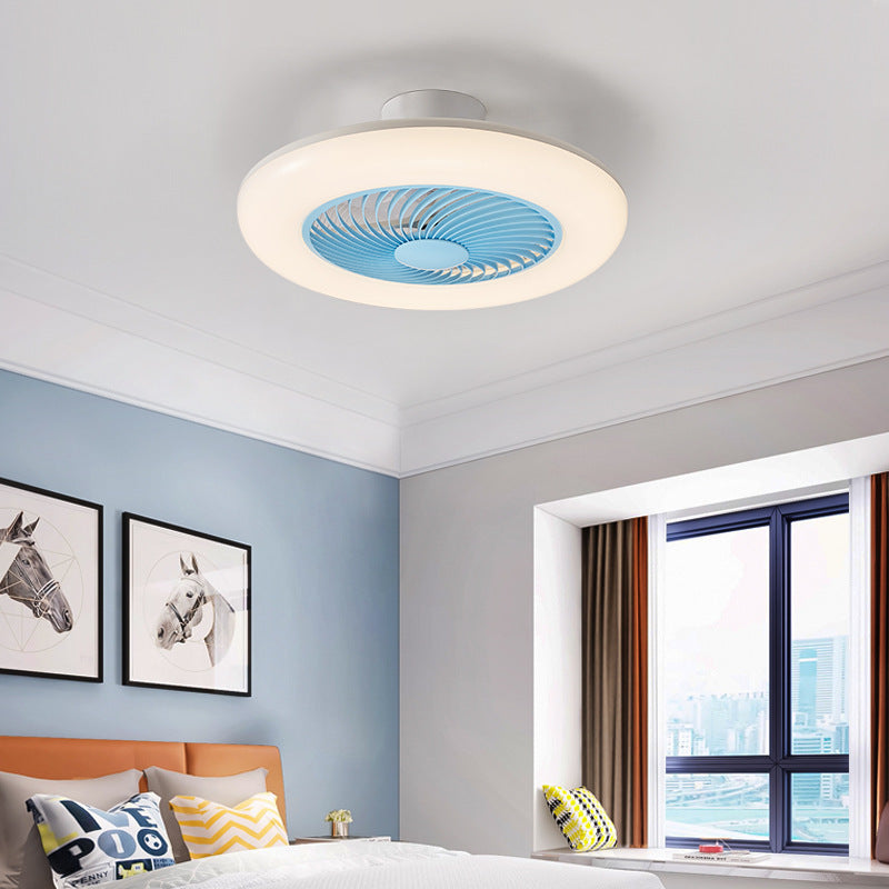 Moderne Luxus Runde Kristall ABS Fan Blade LED Semi-Flush Mount Deckenventilator Licht Wohnzimmer 