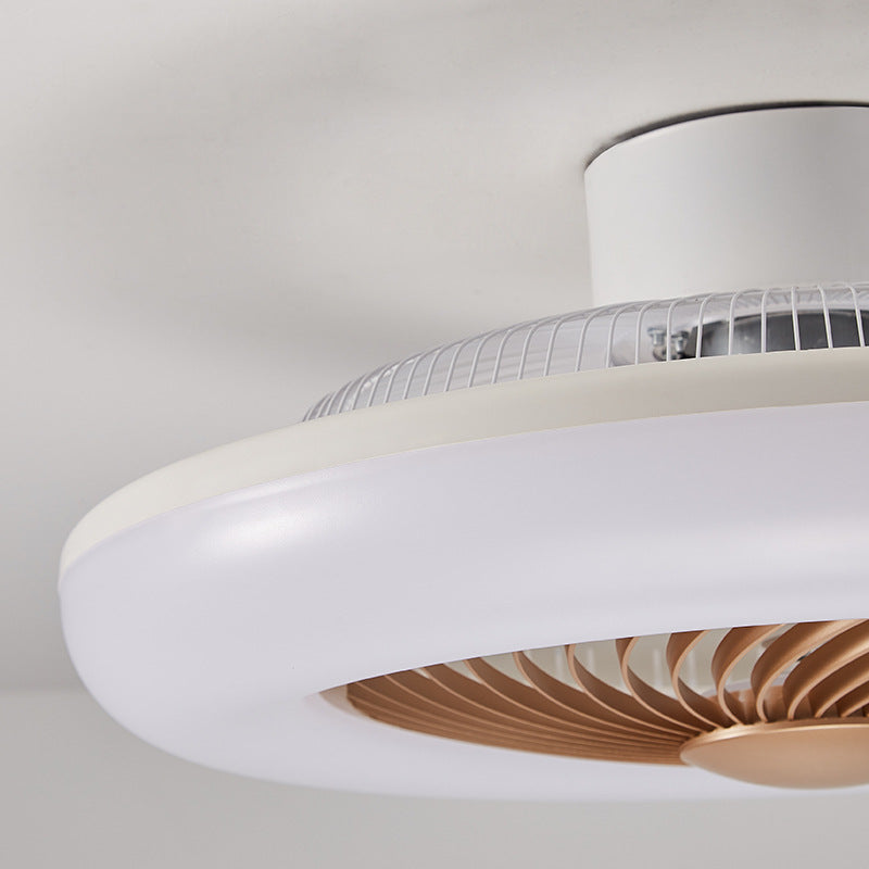 Moderne Luxus Runde Kristall ABS Fan Blade LED Semi-Flush Mount Deckenventilator Licht Wohnzimmer 