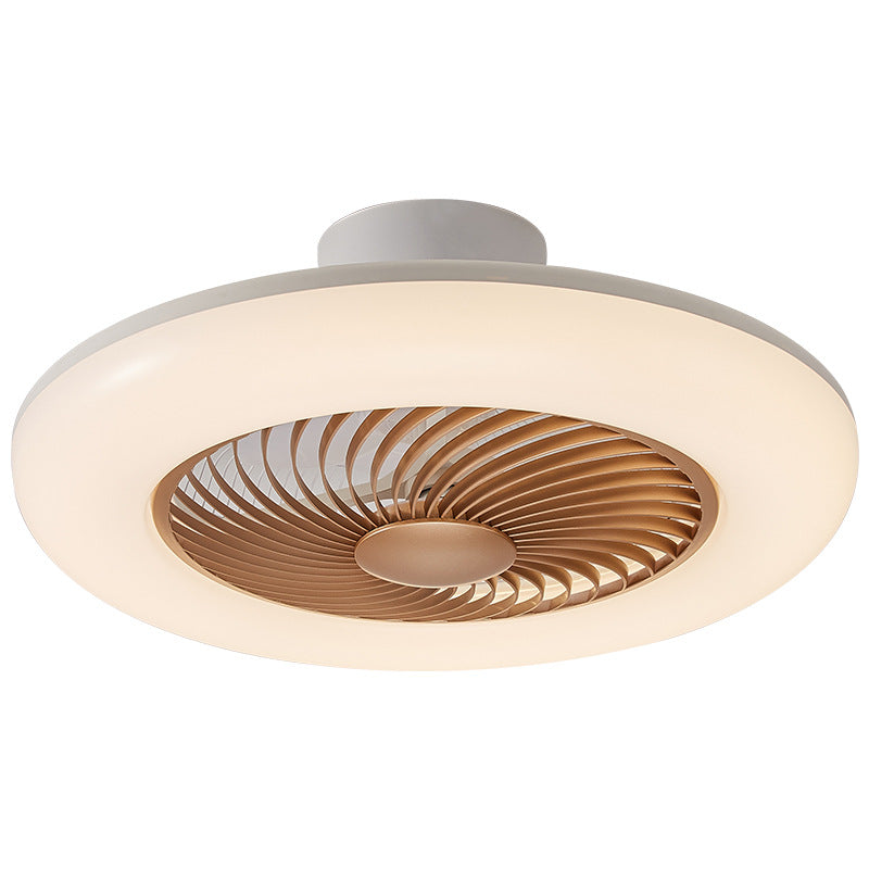 Moderne Luxus Runde Kristall ABS Fan Blade LED Semi-Flush Mount Deckenventilator Licht Wohnzimmer 